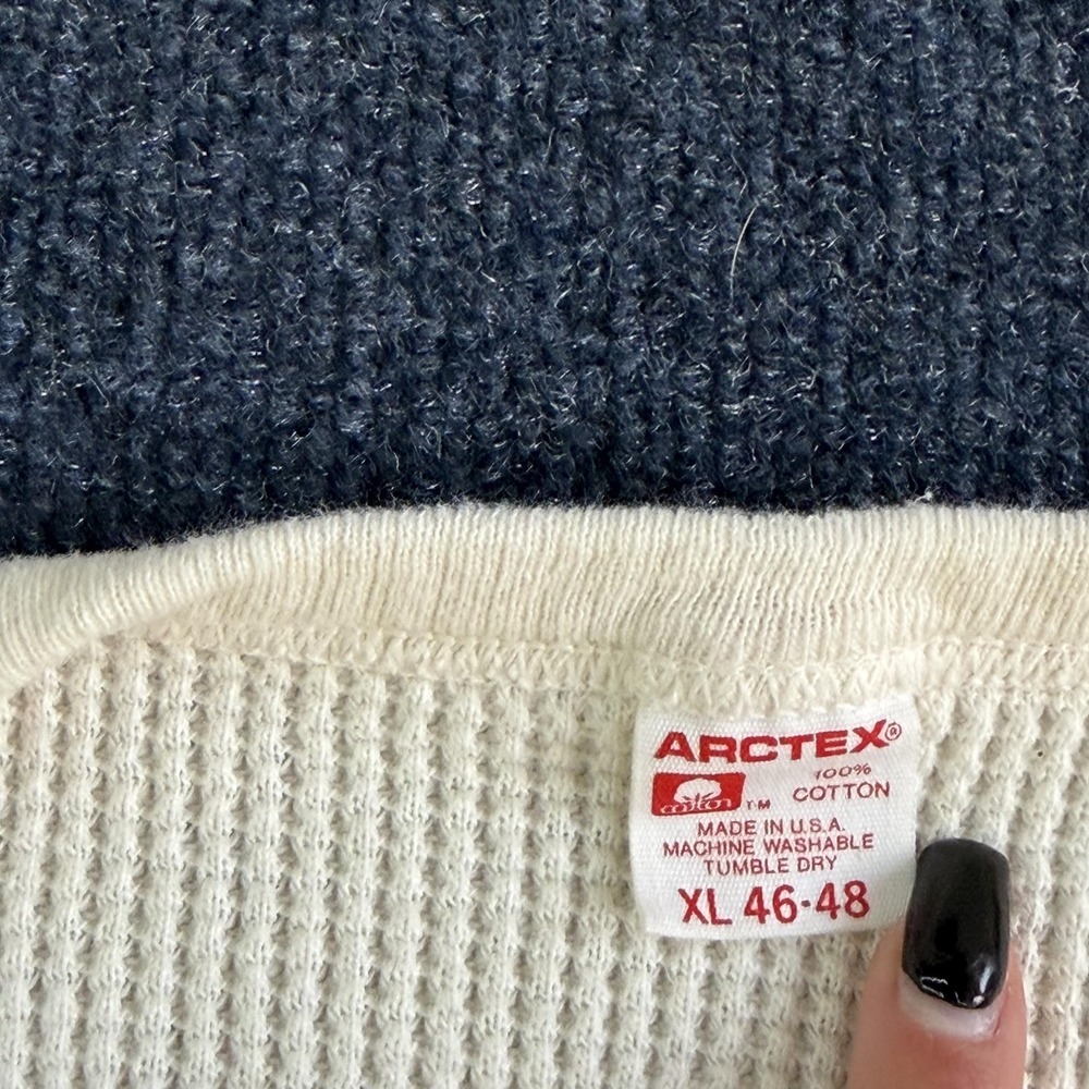 Vintage Arctex Long Johns Shirt Mens XL White Thermal Undershirt Top USA - Picture 3 of 7
